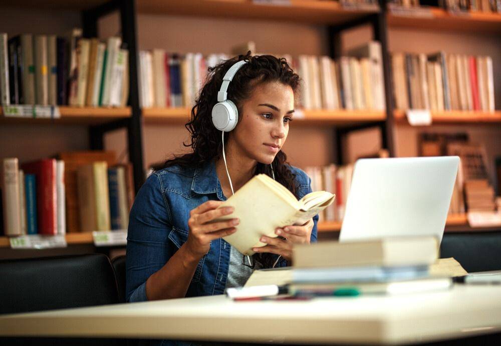 student studying